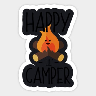 Happy Lil (Little) Camper - Camping Campfire Cartoon Sticker